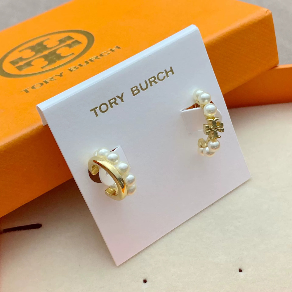 Tory Burch Pearl Ear Cuff No Piercing Forest